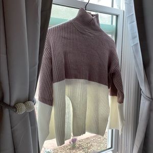 SHEIN Soft Purple/white Sweater